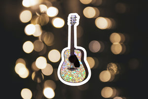 Glitter Guitar Sticker