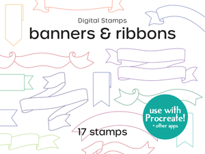Banners & Ribbons Digital Stamp Set