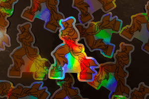 Holographic Futurism Sculpture Sticker