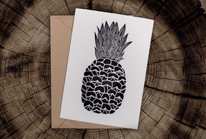 Pineapple Linocut Greeting Card