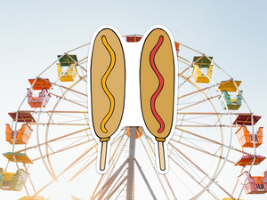 Ketchup and Mustard Corn Dog Sticker