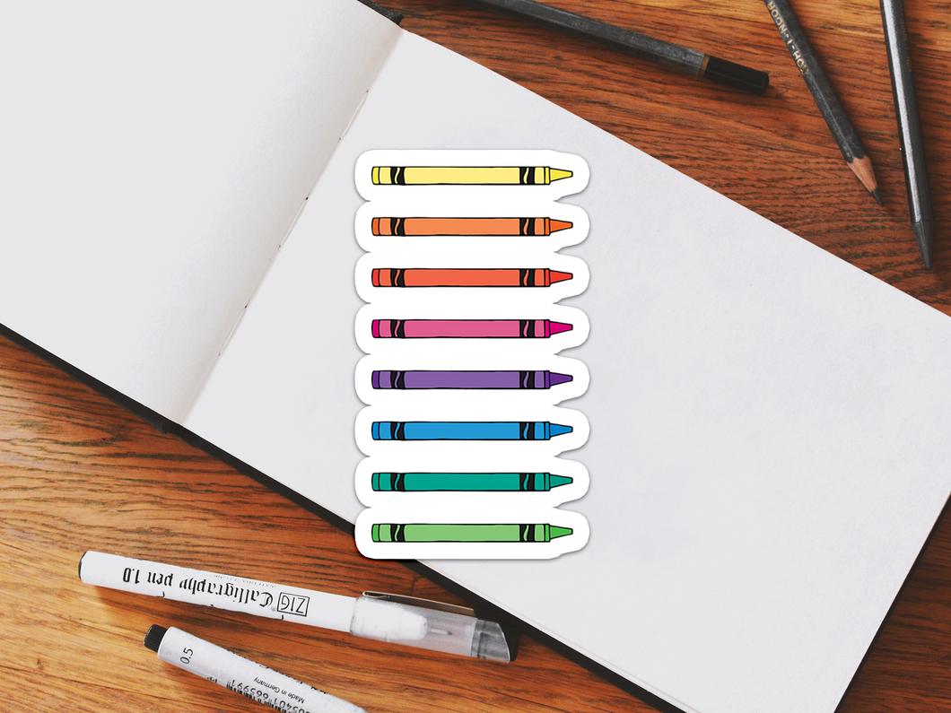 Colorful Crayon Set Sticker