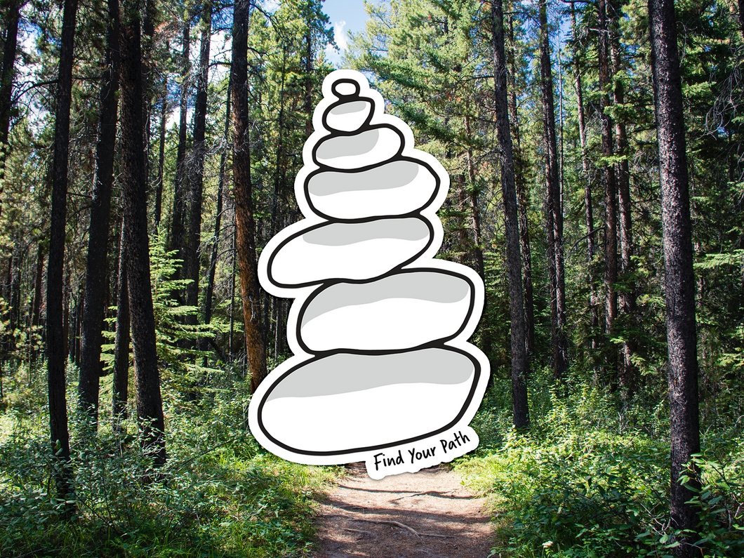Find Your Path Rock Cairn Sticker