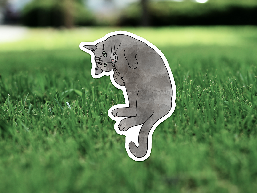 Grey Tabby Cat Sticker