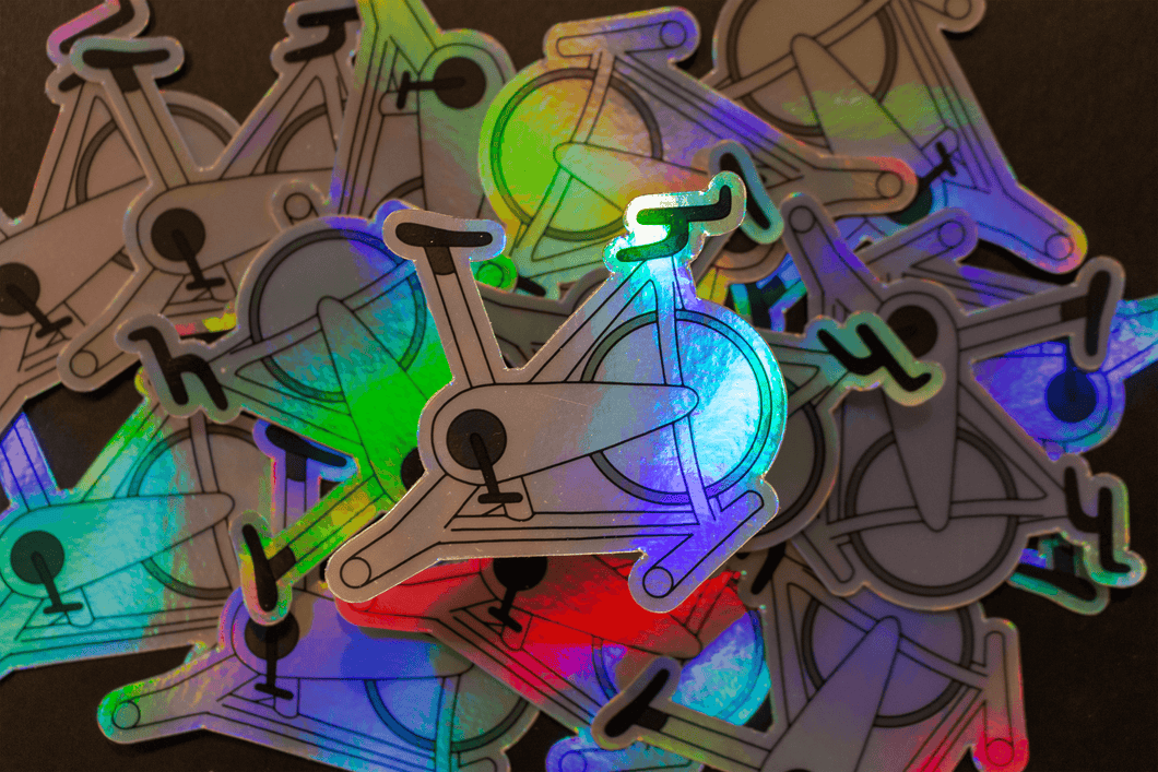Holographic Spin Bike Sticker