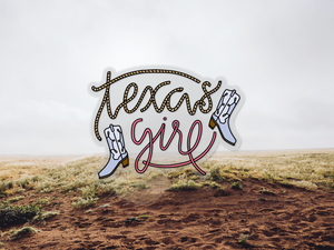 Texas Girl Transparent Sticker