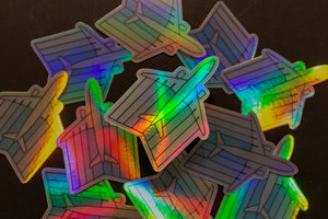 Holographic Airplane Sticker